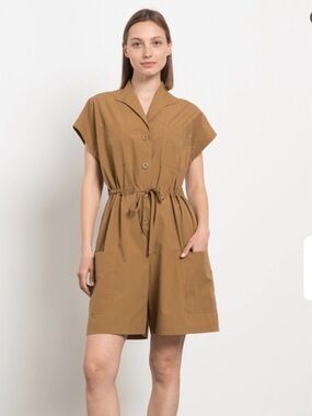 MaxMara Tan Button-Up Romper